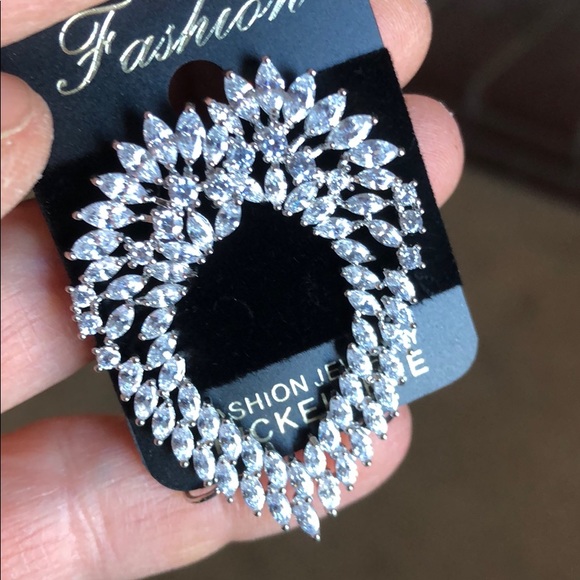 Gorgeous 925 Silver Post Cubic Zircon Angel Wings - Picture 4 of 8